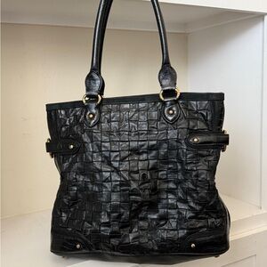 Escada Black Woven Tote Bag